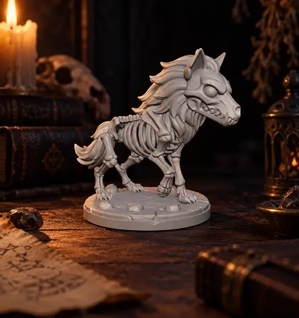 Una pequeña vista previa de la miniatura completa del caballo esquelético.